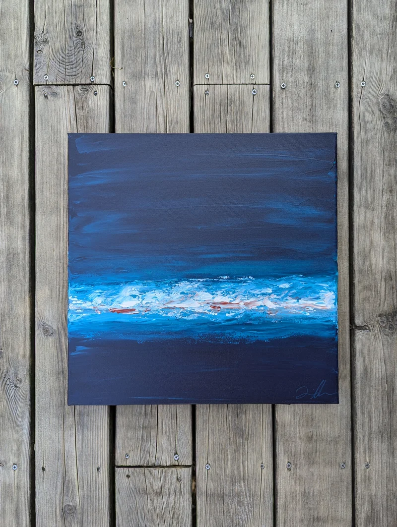Ocean no 6 - Abstract acrylic painting inspired by coastal waters